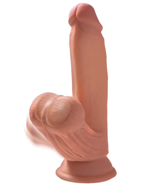 7 Inch Triple Density Penis With Swinging Balls - Tan