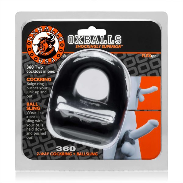 360 2- Way Penisring and Ballsling - Black